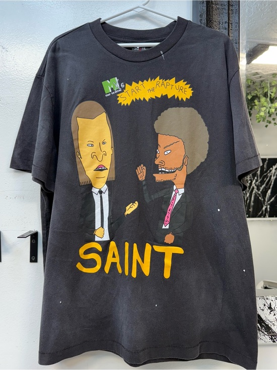 Saint Michael Other - Saint Pulp fiction Graphic Black Men's T‑Shirt - Cartoon Print